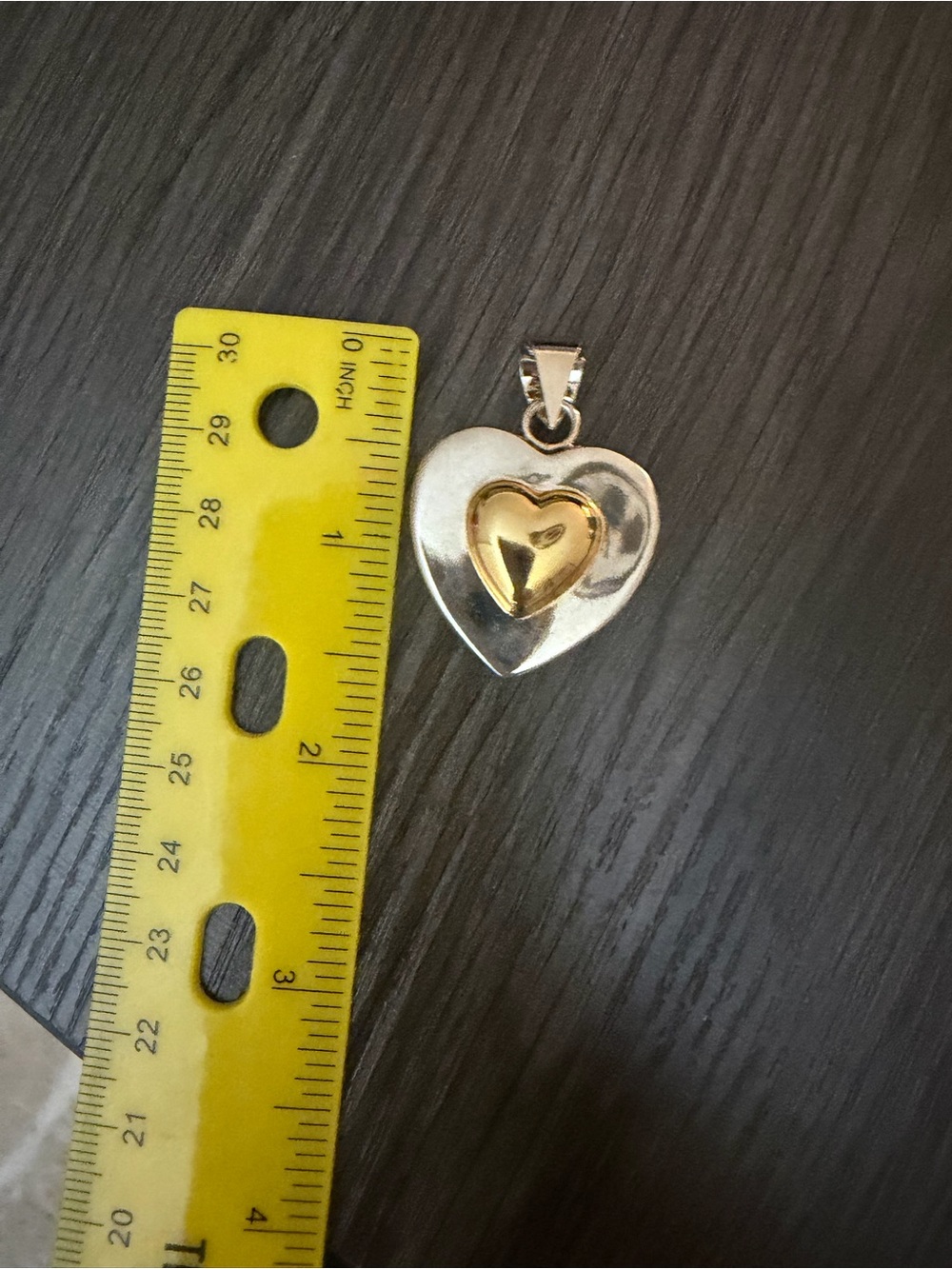 Two-Tone Heart Pendant Necklace - Gold & Silver - Picture 3 of 3